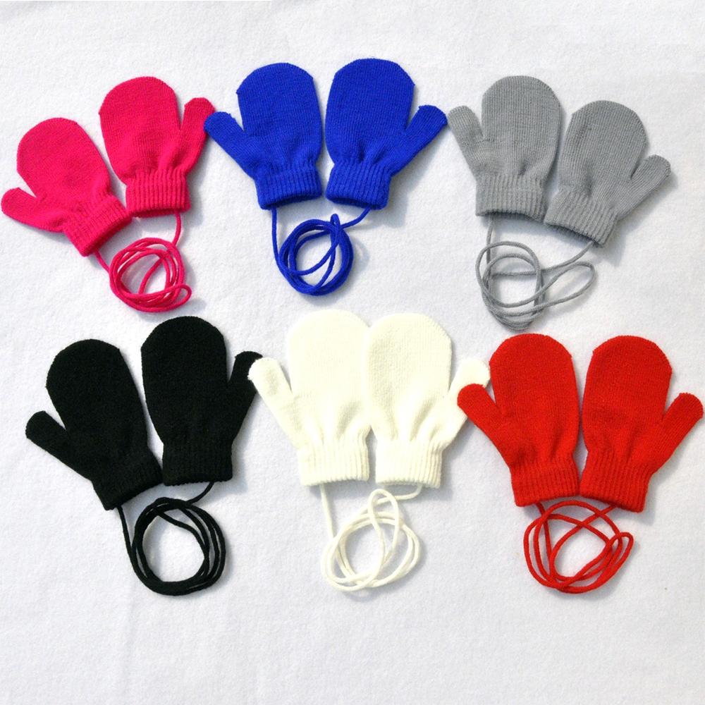 Детские зимние варежки, вязаные детские перчатки для девочек, теплые детские муфели, детские ручные варежки для детей 1-5 лет