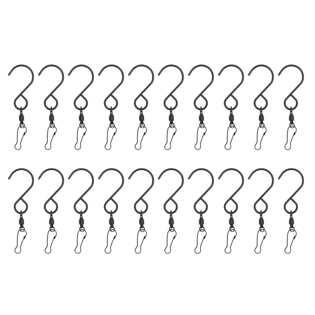 20pcs Wind Spinner S Hook Clips 360 Degree Rotation 304 Stainless Steel Dual Clip Wind Spinners Hang