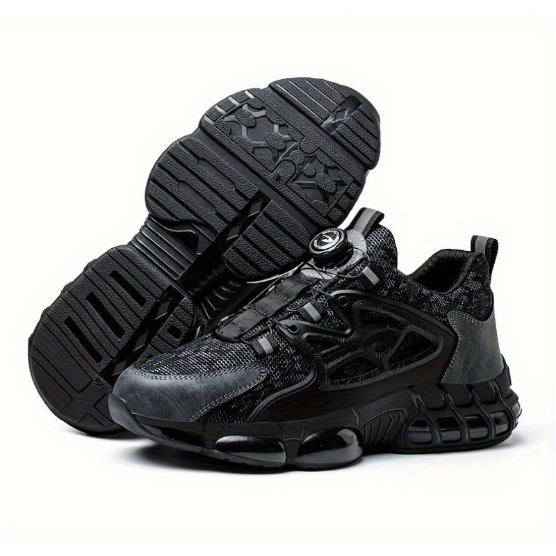 Men's Steel Toe & Puncture Proof Breathable Work Boots, Comfy Non Slip Lace Up Durable Safety Shoes for Men's Outdoor Activities