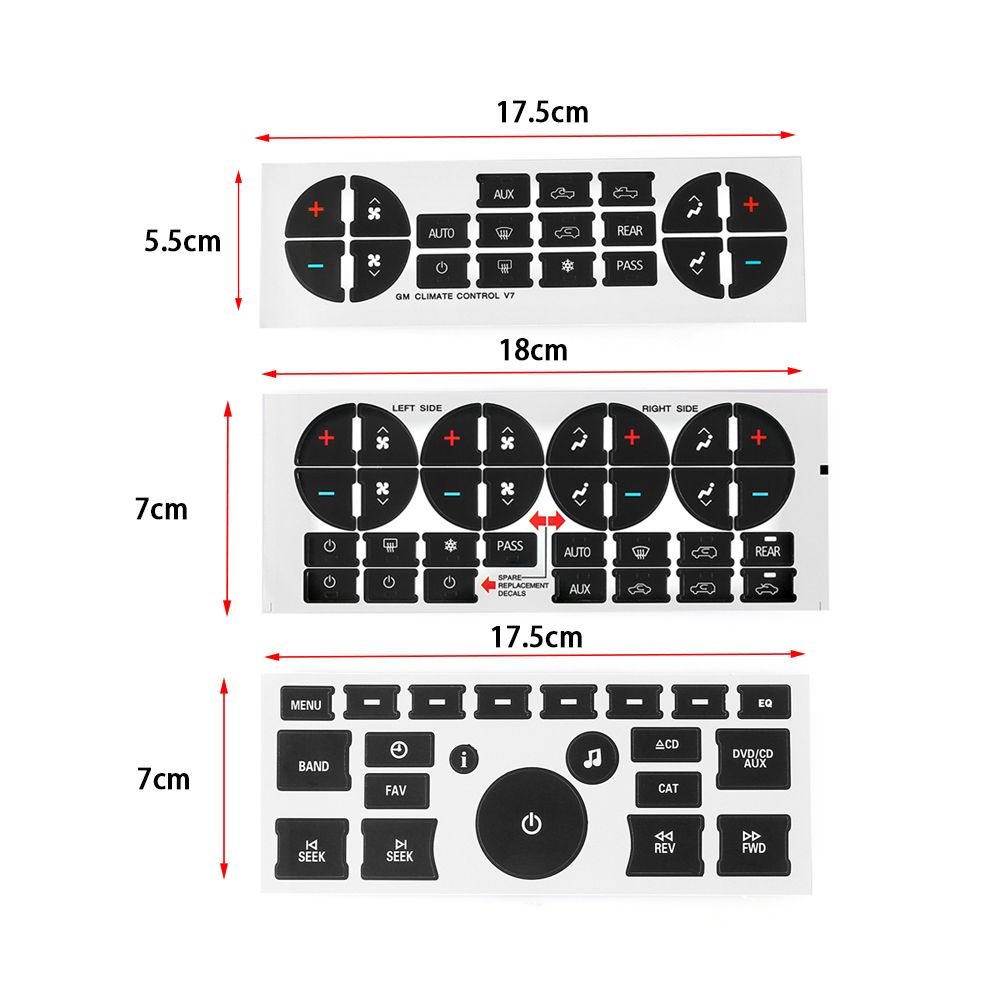 Климат-контроль Замена Наклейки для салона автомобиля Ремонт кнопок Украшения Кнопка управления Наклейка