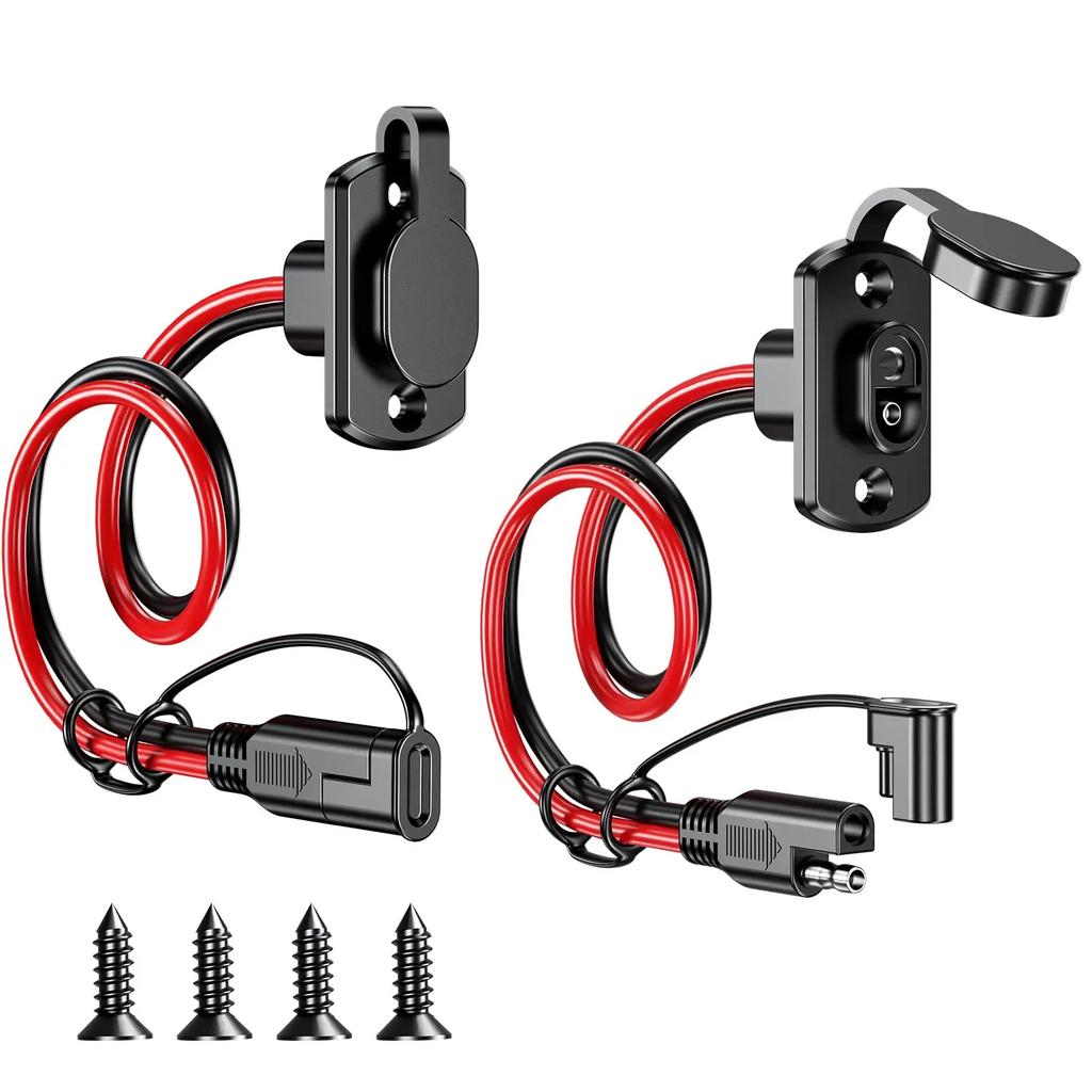 SAE Quick Connector Harness 18AWG Waterproof SAE Extension Cable 50CM Sidewall Port Adapter Male Plug To Female Socket Cable