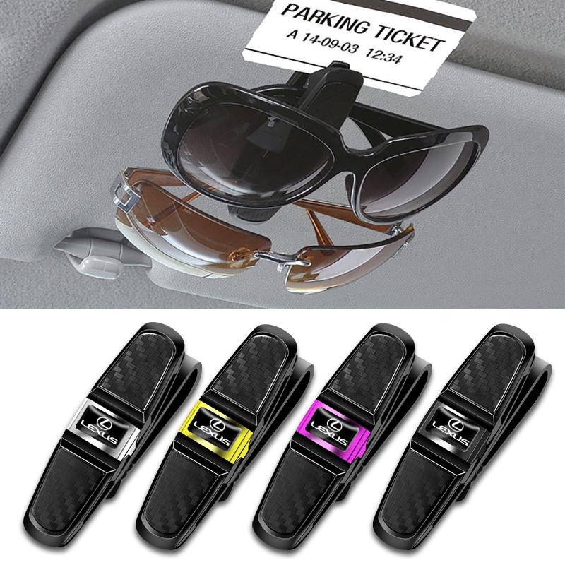 EZQZ3 Car Sun Visor Clip 360 Rotation Sunglasses Ticket Card Clamp For Lexus F SPORT LBX NX RX 350h 450h ES UX 300e GS GX IS LS LX CT