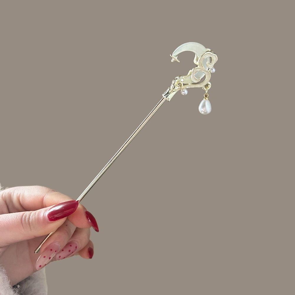 Moonlight Stone Moon Hair Stick New Chinese Style Chopstick Shaped Hairpin For Woman Girl