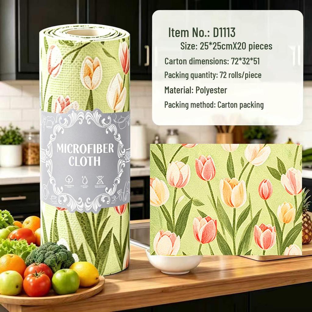 Hand-Tearable, Multi-Functional Kitchen Cleaning Rag: Strong Absorption, Lint-Free, Thick, Disposable.