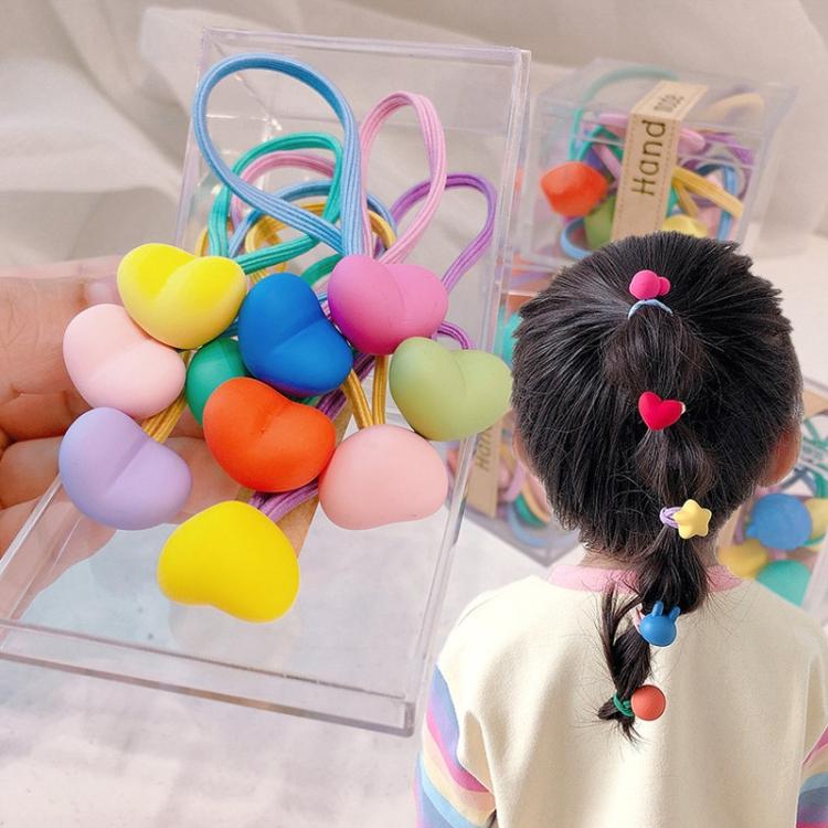 10pcs /Box Children Non-Injurious Hair Bands Cute And Durable Hair Rope Accessories