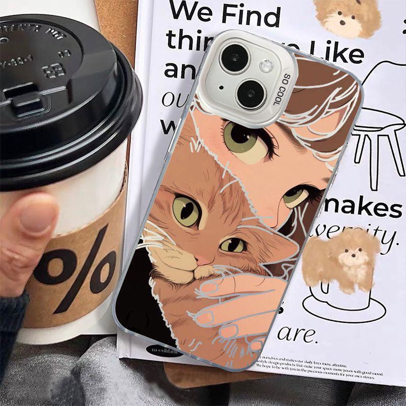 Девушка-кошка совместима с Apple 15/14/13/12/11/PRO/PROMAX/XS/XR/XSMAX/XS
