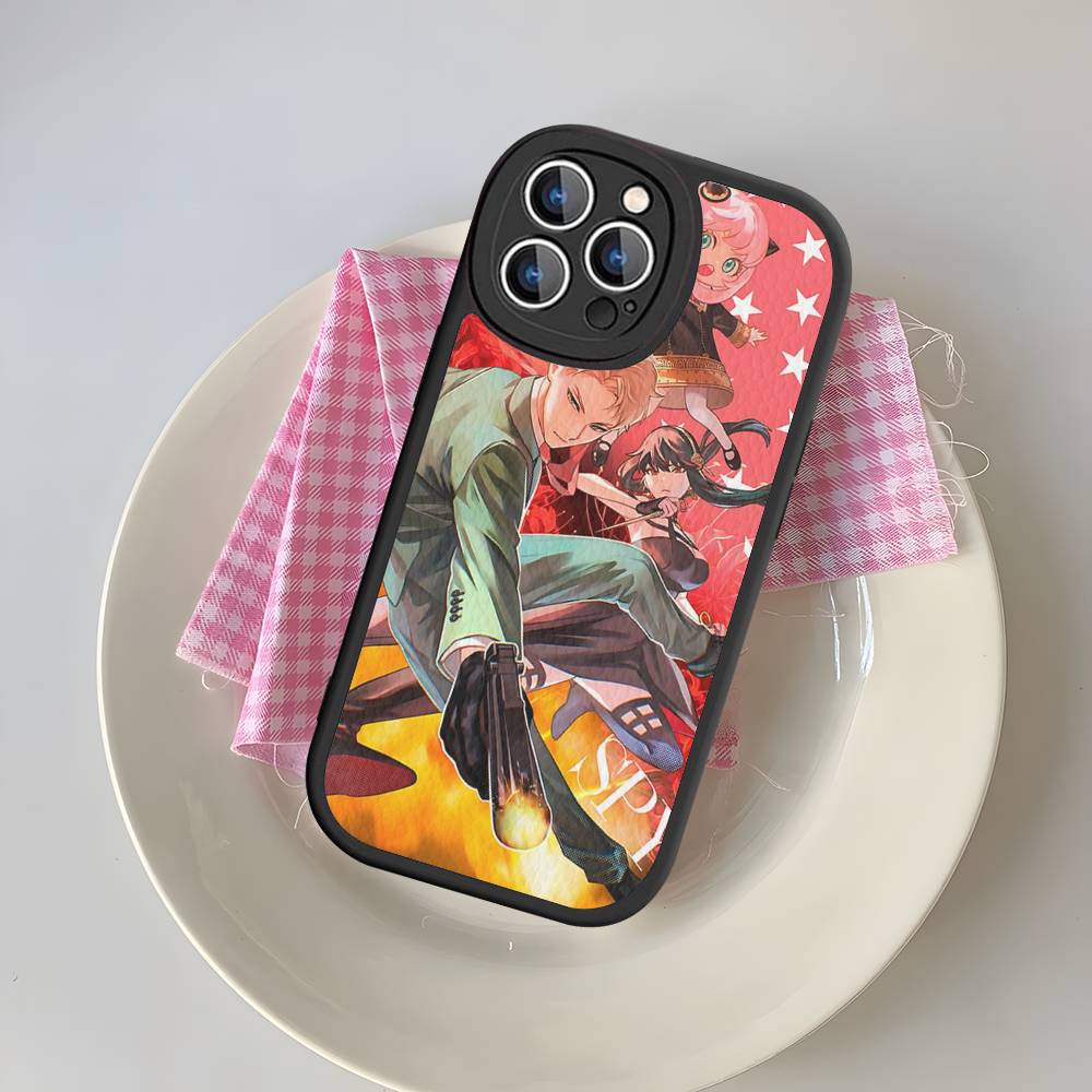 Классический Чехол для Телефона Аниме Семья Шпиона Из Кожи Для IPhone 16 15 14 13 12 11 Pro Max Plus Матовый Чехол