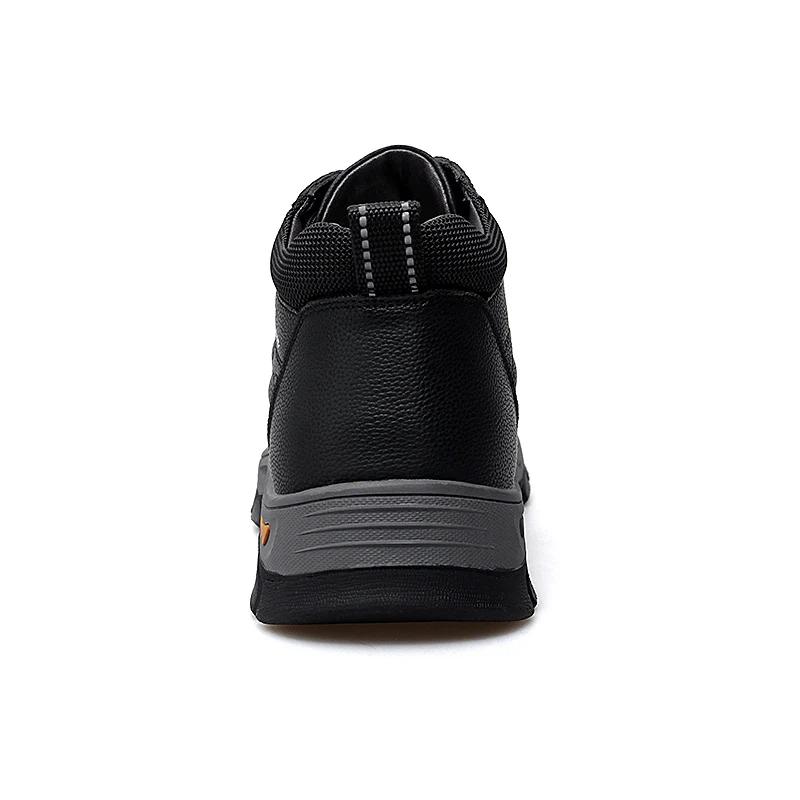 Мужские туфли из натуральной кожи в стиле ретро, мужские теплые и мягкие повседневные туфли из коровьей кожи с высоким берцем, хлопковая обувь для активного отдыха, походная обувь