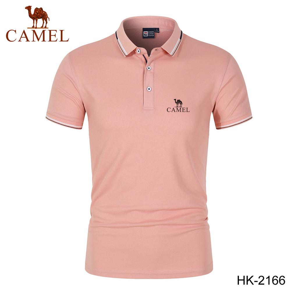 Camel Spring/Summer New Embroidered Polo Men's Breathable Top Quick Drying Polo Shirt Moisture Wicking Polo Shirt