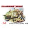 ICM Масштаб 1/35 Советская армия Танк Т-34/76 Пехотинец с 4 фигурами Пластиковый набор 35368