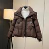 Hooded Short Solid Color Down Cotton-Padded Jacket Coat Ladies Warm Ladies Coat Loose Bread Clothing