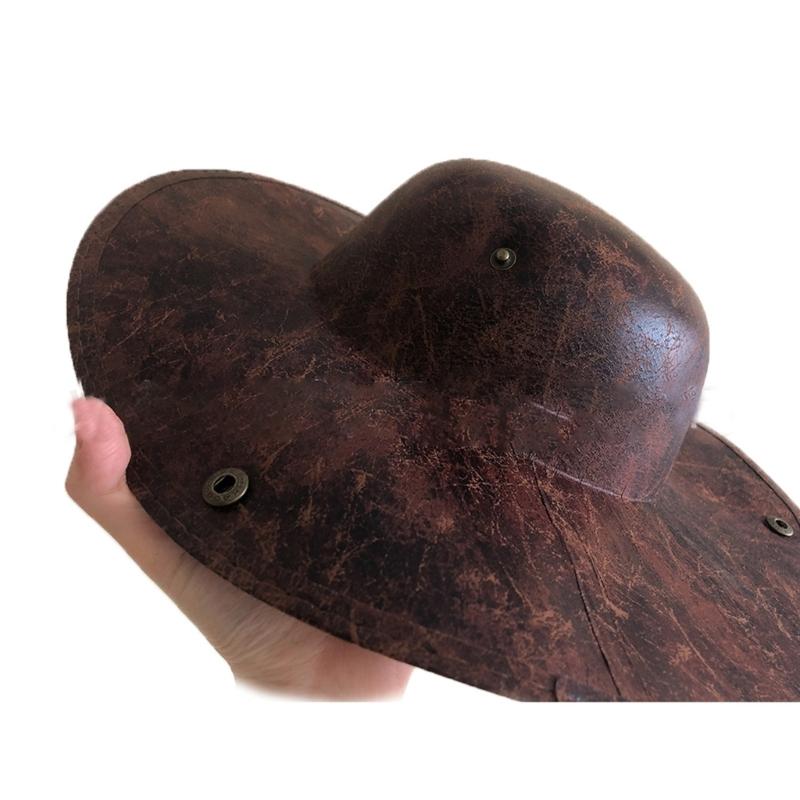 Взрослая пиратская шляпа из искусственной кожи для зимы и осени для креативного косплея на Хэллоуин, рейв-вечеринки, джазовая шляпа, регулируемая, с широкими полями