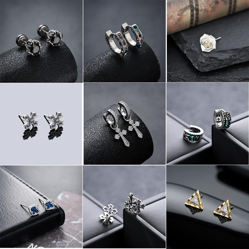 Stud Earrings Men's Trendy Ear Buckles Personalized Versatile Earrings Women's High-end Jewelry Accessories Earrings