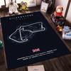 Silverstone Circuit Map Design Rug Non-slip rug suitable for living room and bedroom sofas.