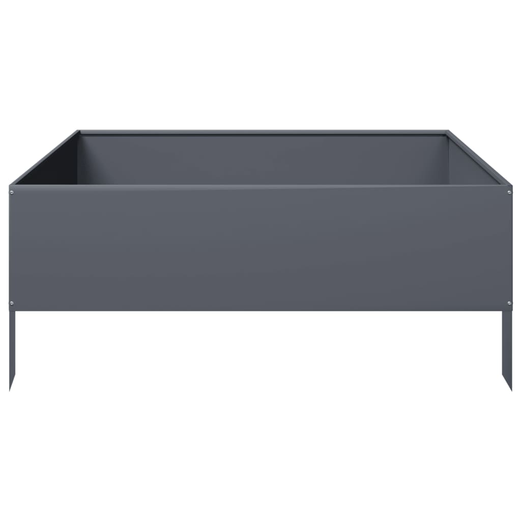Vidaxl Podwyższona Donica, Antracytowa, 100X100X25 Cm, Stal