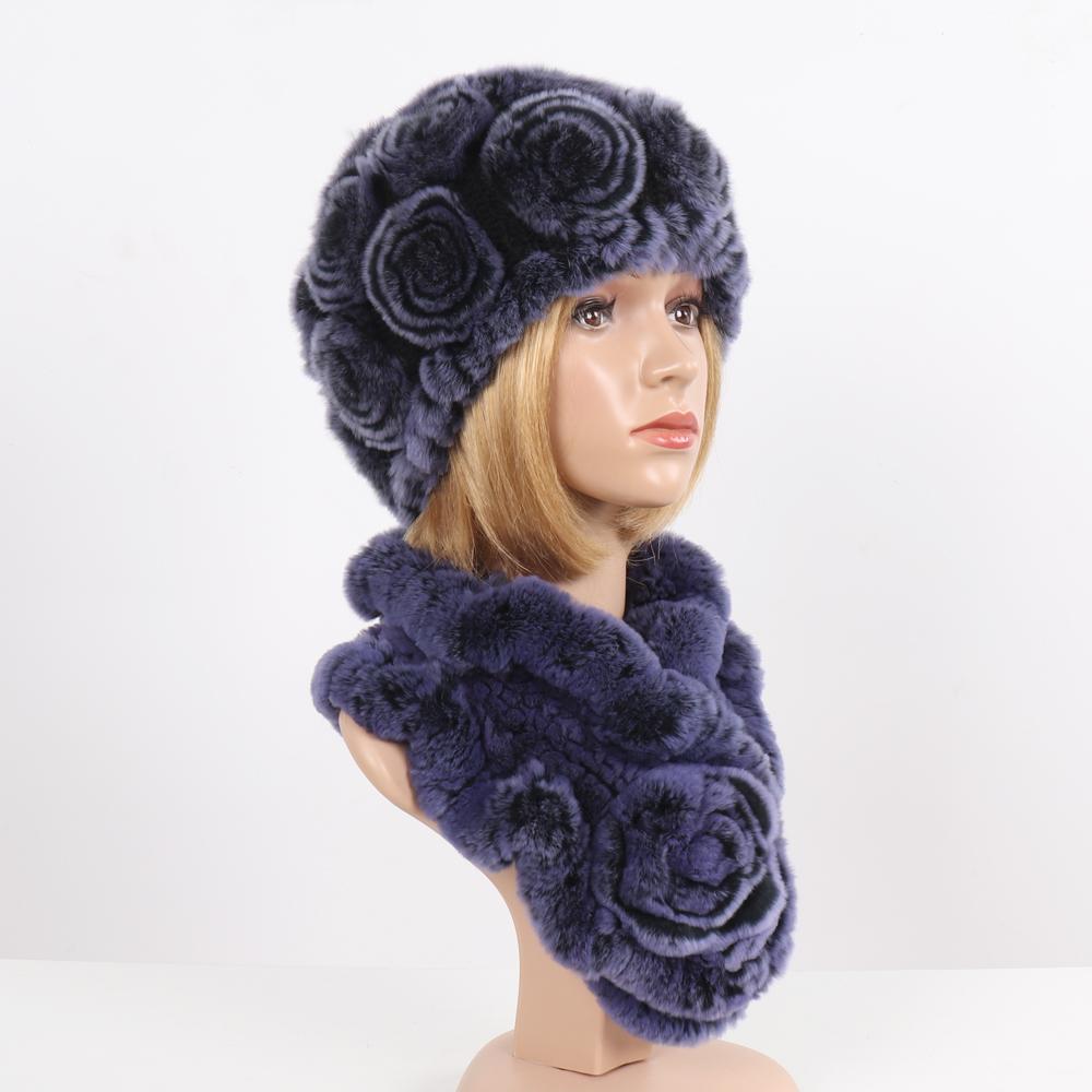 Новые женские зимние наборы шапка и шарф из натурального теплого меха кролика рекс, вязаные шапки и шарфы из натурального меха, муфта