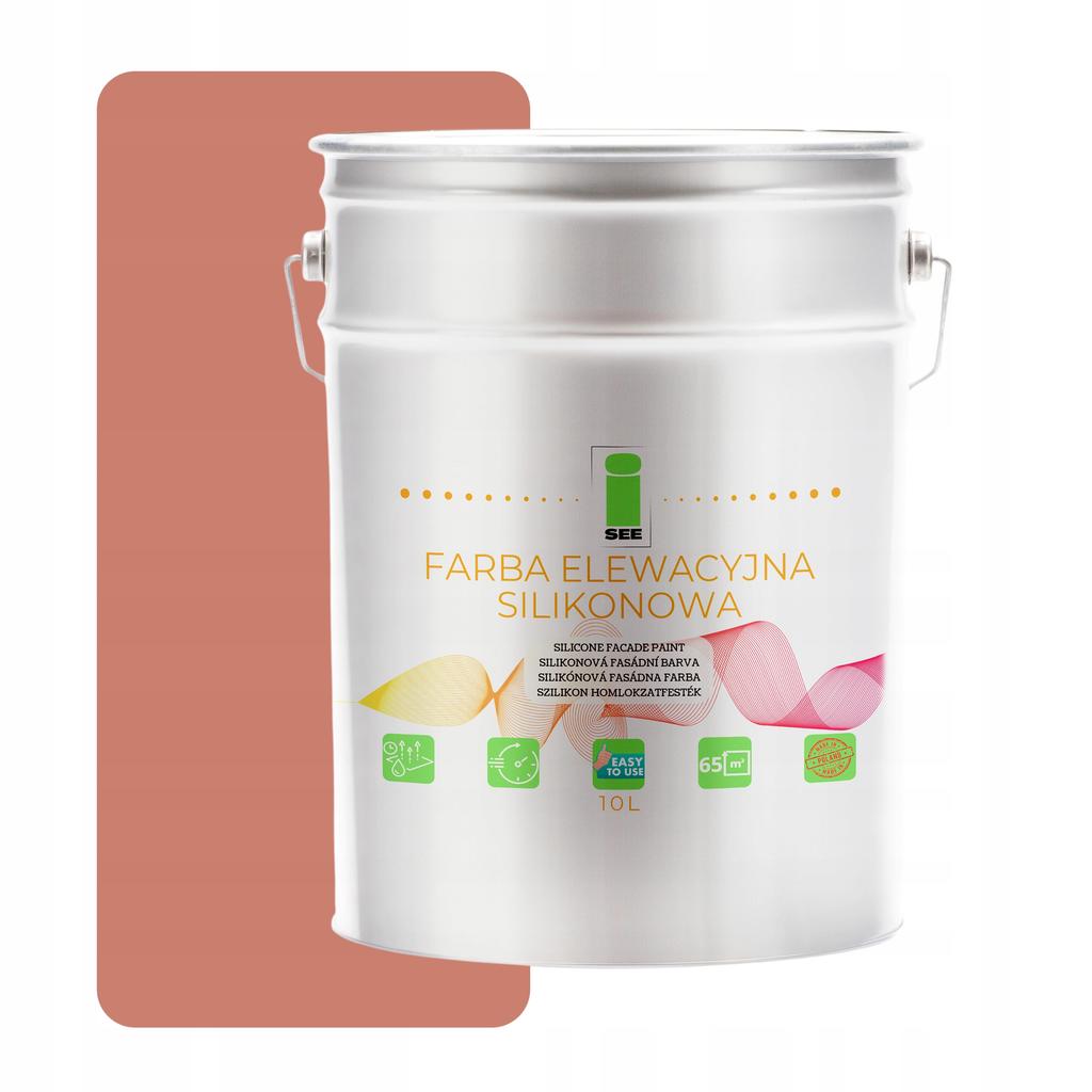 Farba elewacyjna silikonowa fasadowa łososiowa odcień różowy premium 10l