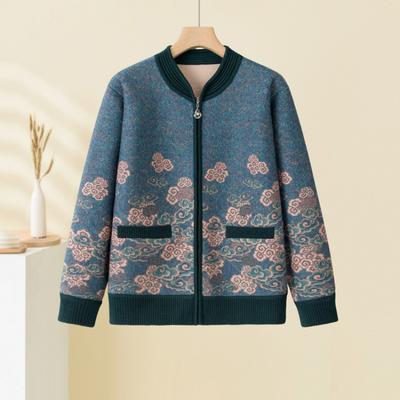 Одежда для женщин среднего возраста, свободная, многолетняя, весенне-осеннее пальто, весенний кардиган для пожилой женщины, вязаный топ, бархат