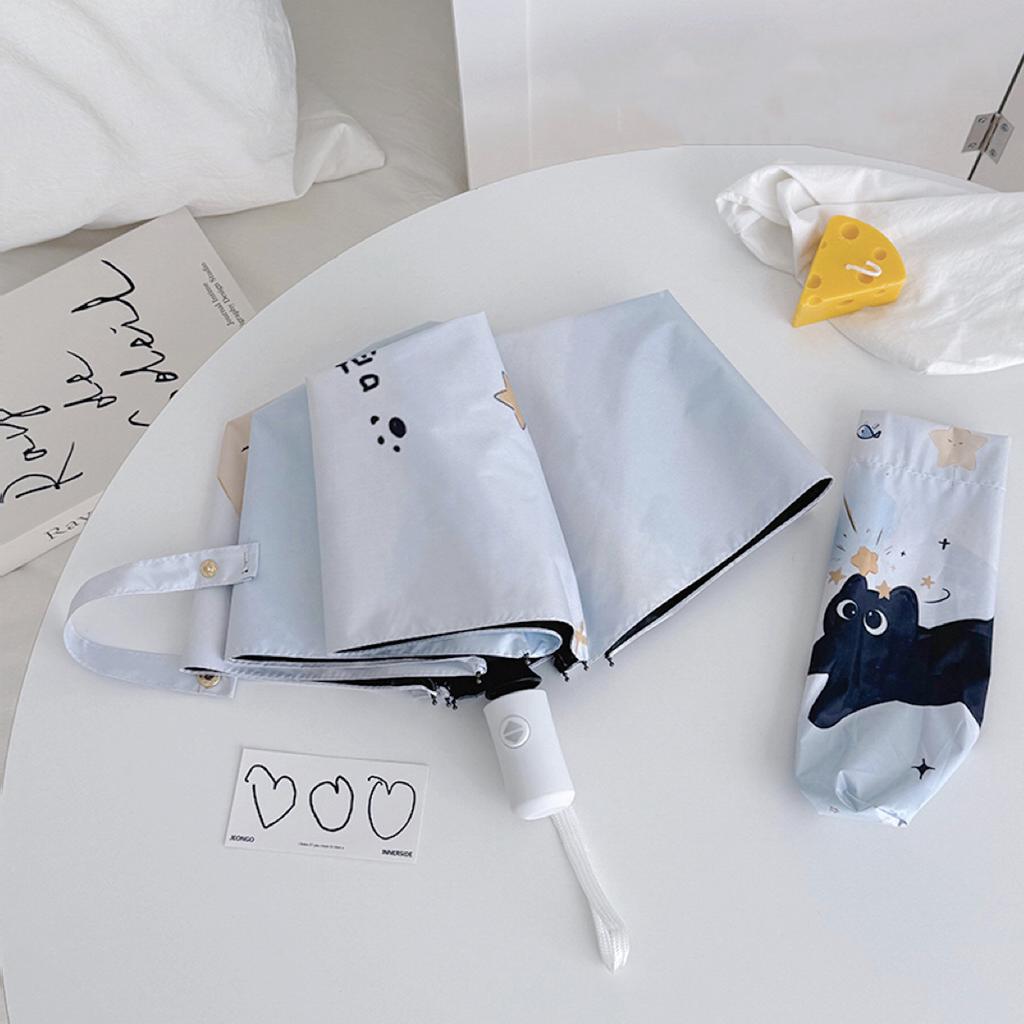 Зонт с мультяшным котом с 3 спицами, автоматический, легкий, зонт от солнца для кошек, защита от УФ-лучей, водонепроницаемый, складной зонт от солнца