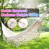 2 Person Large Hammock Boho Style Brazilian Macrame Fringed Deluxe Double Hammock Net Swing Chair Hanging Swing New