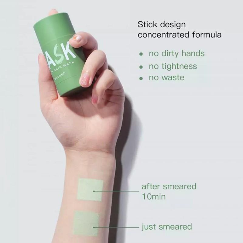 Твердая маска, увлажняющая грязевая маска, очищающая маска для лица против морщин с зеленым чаем/баклажанами