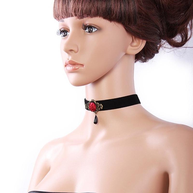 1шт элегантное колье-чокер с розой для женщин аксессуары готические вечерние украшения