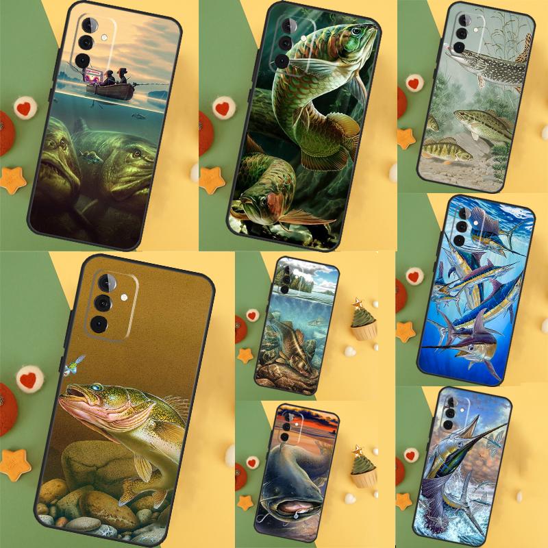 Fishing Gear Fish Case For Samsung Galaxy A14 A34 A54 A55 A35 A15 A73 A53 A33 A23 A13 A12 A32 A52 A51 Cover