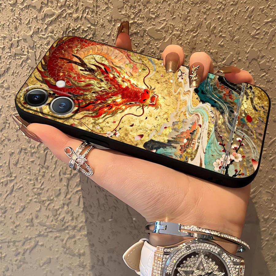 Мультяшный Крутой Чехол с Драконом и Лошадью для Apple iPhone 17 Pro Max 14 Air 15 Pro 7 8 11 16 13 XR XS MAX 12 Чехол для Телефона Funda