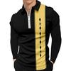 Cross Border Foreign Trade Amazon Men's Long Sleeved Lapel T-shirt Casual Zipper Sports GOLF Polo Shirt