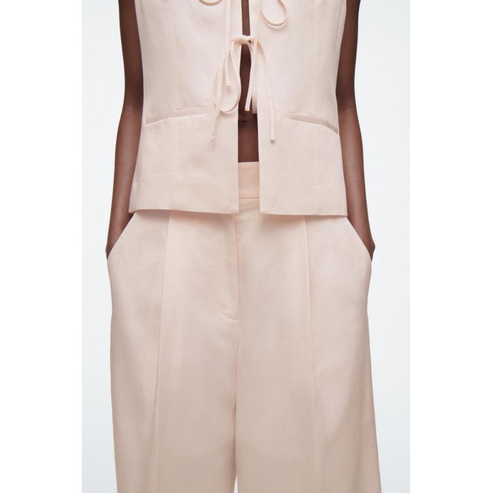 COS Японские свободные брюки из смеси льна с широкими штанинами