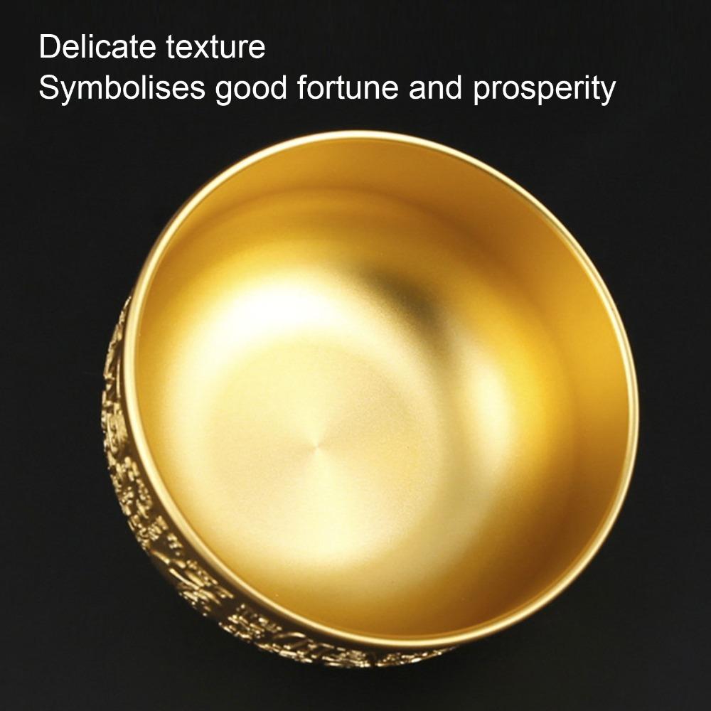 Hundred Blessings Chinese Fortune Bowl 10cm Brass Treasure Bowl Gift For Wealth