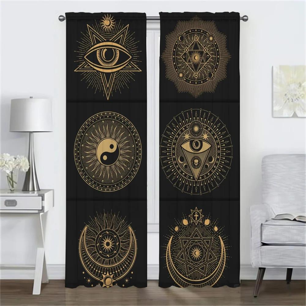 Ретро Mystic Eye Blackout Curtain для комнаты 2-панельные шторы для спальни, перегородки, жалюзи, украшения для Хэллоуина, гостиной, кухни