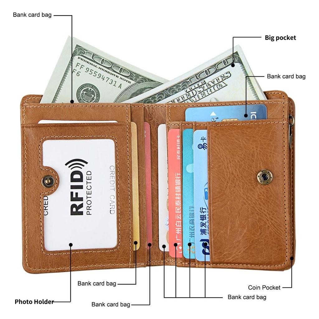 Мужской кошелек из натуральной кожи из воловьей кожи, карман для монет и держатель для карт, тонкие кошельки для мужчин, сумка для денег в стиле ретро для отдыха