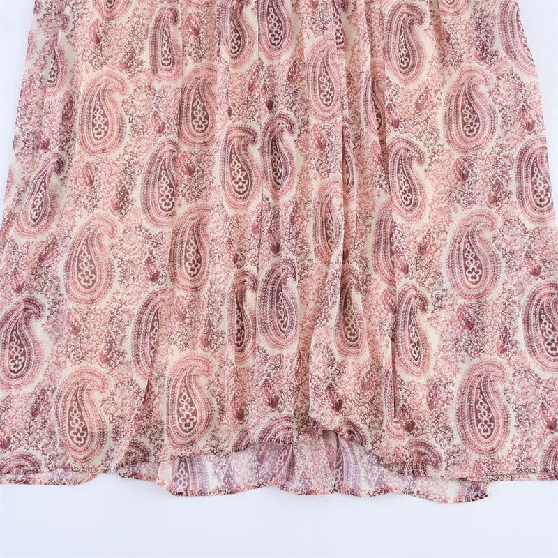Women's European & American Style Retro Layered Print Dress - Summer 2026