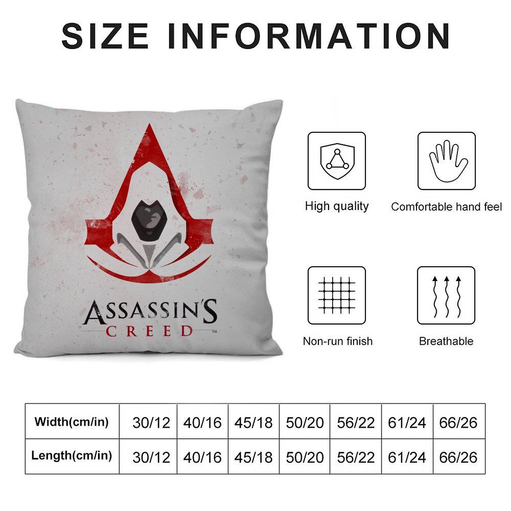 Наволочка А-Assassin's Creed Плюшевая Ткань Мягкая Двусторонняя Печать Чехол на Подушку для Дивана Покрывала для Подушек