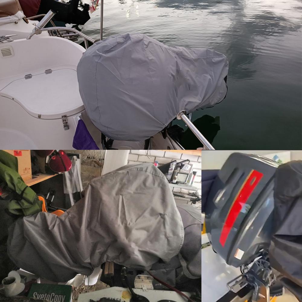 Чехлы для моторов тяжелых двигателей, протектор для лодки 420D, серый, 30-150 л.с., водонепроницаемый, полный, чехол для подвесного двигателя, солнцезащитный козырек, защита от царапин
