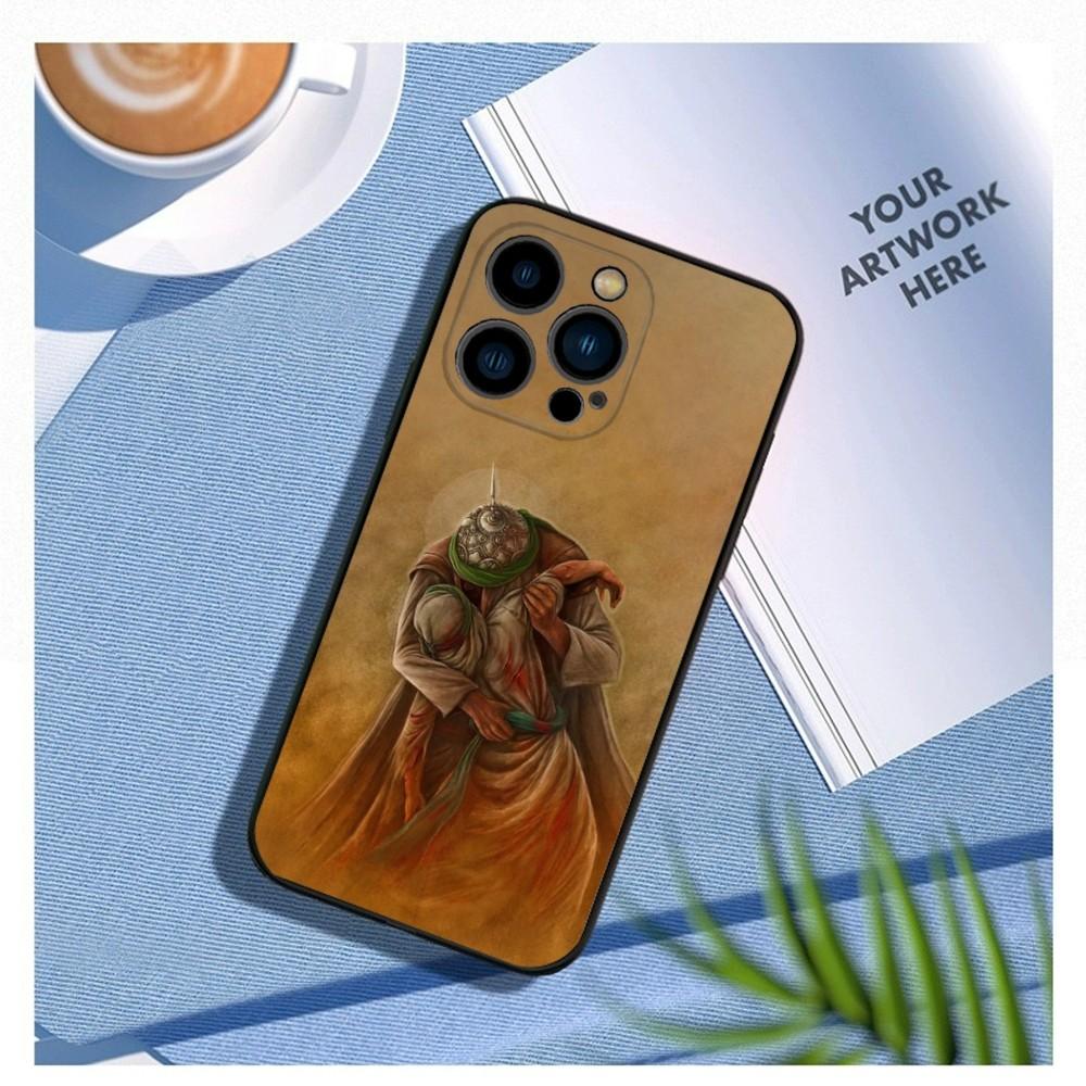 Imam Hussain Shia Ali Phone Case For iPhone15,14,13,12 Mini 11 Pro XR,X,XS,MAX 7,8 Plus Silicone Cover Soft Black