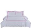 2-Line Embroidery 3PC 600TC Duvet Cover Set (1 Duvet Cover & 2 Pillow Shams) 100% Egyptian Cotton - Multi Sizes & Colors