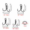 100PCS High Carbon Steel Treble Fishing Hooks Barbed Hook Set  Saltwater Fishing