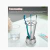 Multifunctional Toothbrush Holder Space-saving Stainless Steel Toothpaste Stand Bathroom Organizer