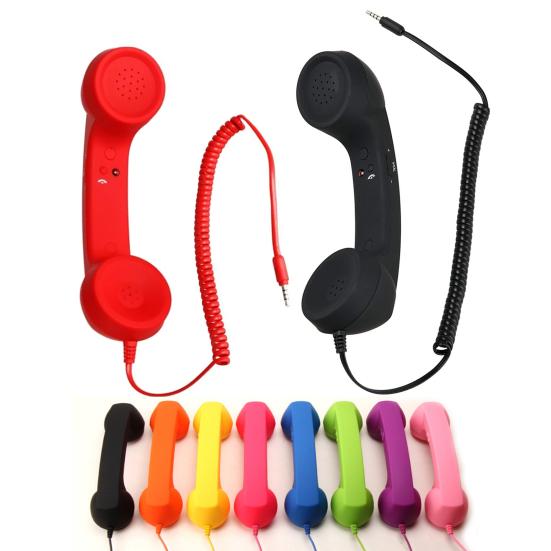 Mobile Phone Receiver Phone Handset with Retro 3.5MM Adjustable Volume And Microphone Mobile