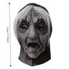 Creative Black Tongue Halloween Ghost Witch Mask Latex Dress Up White-haired Witch Mask 3D Realistic Party Cosplay Props Unisex