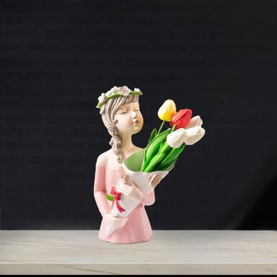 Цветочная ваза, фигурка девушки, современный уникальный идеальный подарок, статуэтка в скандинавском стиле, для офиса, столовой
