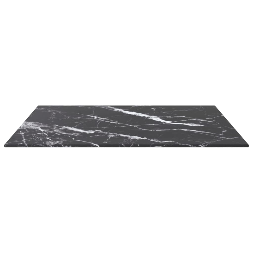 Vidaxl Blat Stołu, Czarny, 60X60 Cm, 6 Mm, Szkło Ze Wzorem Marmuru