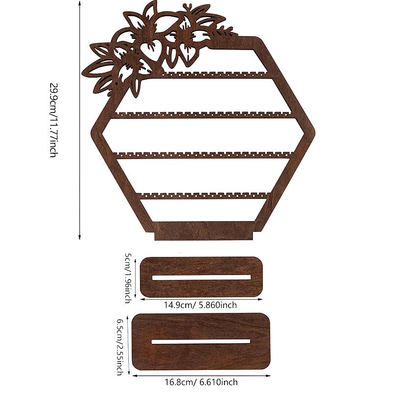 1 шт. Настольное украшение Легко собирается Деревянные зажимы для ушей Подставка-держатель для серег Большая вместимость