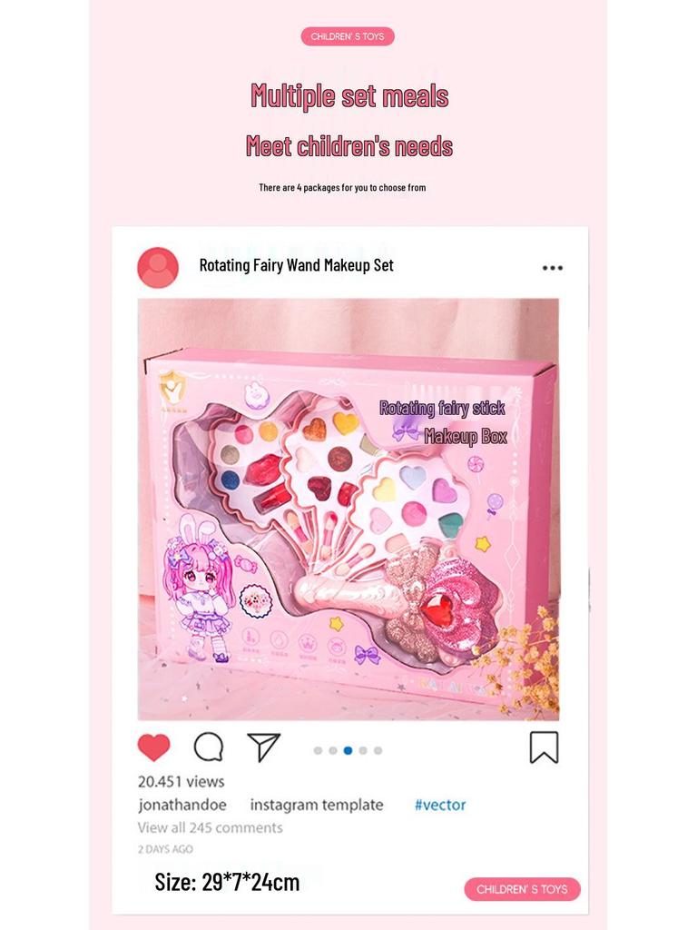 Новый детский набор для макияжа принцессы, моющийся, в коробке-игрушке, подарок на день рождения