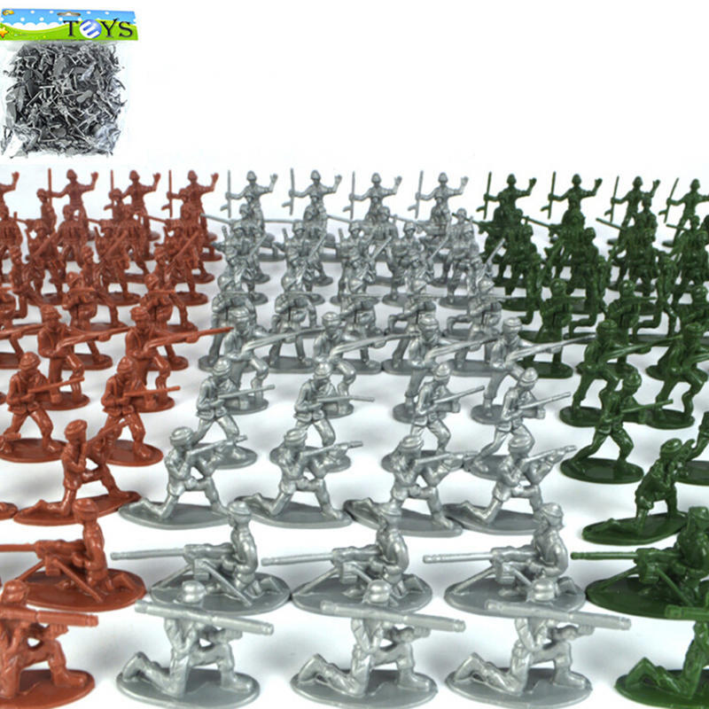 100 шт./компл. мини-солдат для детей, игрушки, классические военные игры, реквизит, случайный цвет