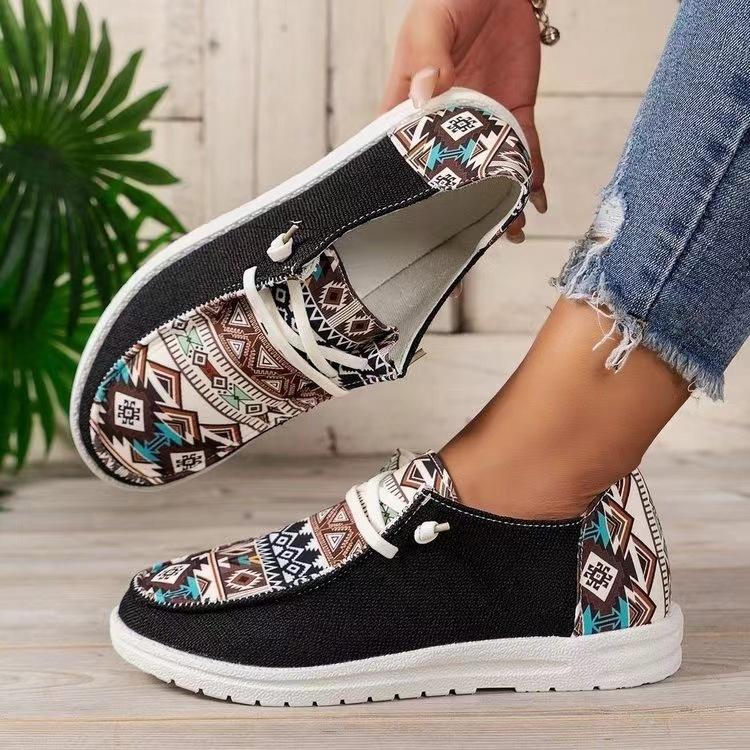 Fashion Canvas Loafers 2025 Women's Spring and Summer Flat Casual Shoes Comfortable Women's Cloth Shoes