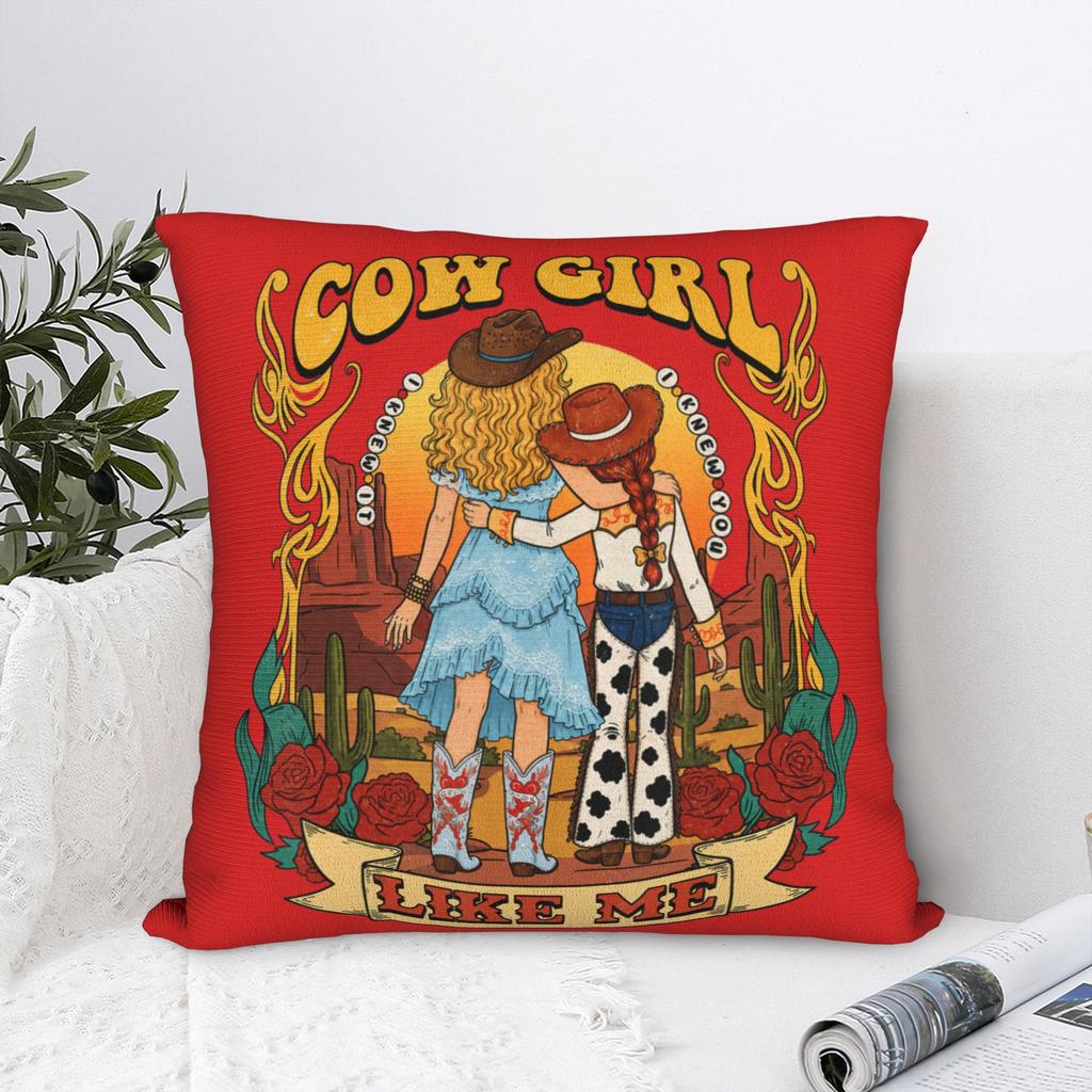 Cowgirl Like Me I Knew It I Knew You Square Pillow Case Cushion Cover Novelty Zipper Decor Pillowcase for Sofa 18"