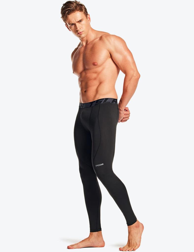 Tesla Compression Tights and Running Cold Weather Long Men's Fleece-Lined [Stretchable, Warm, Cold-Wearing] Sportswear, Leggings, Innerwear, Wear,